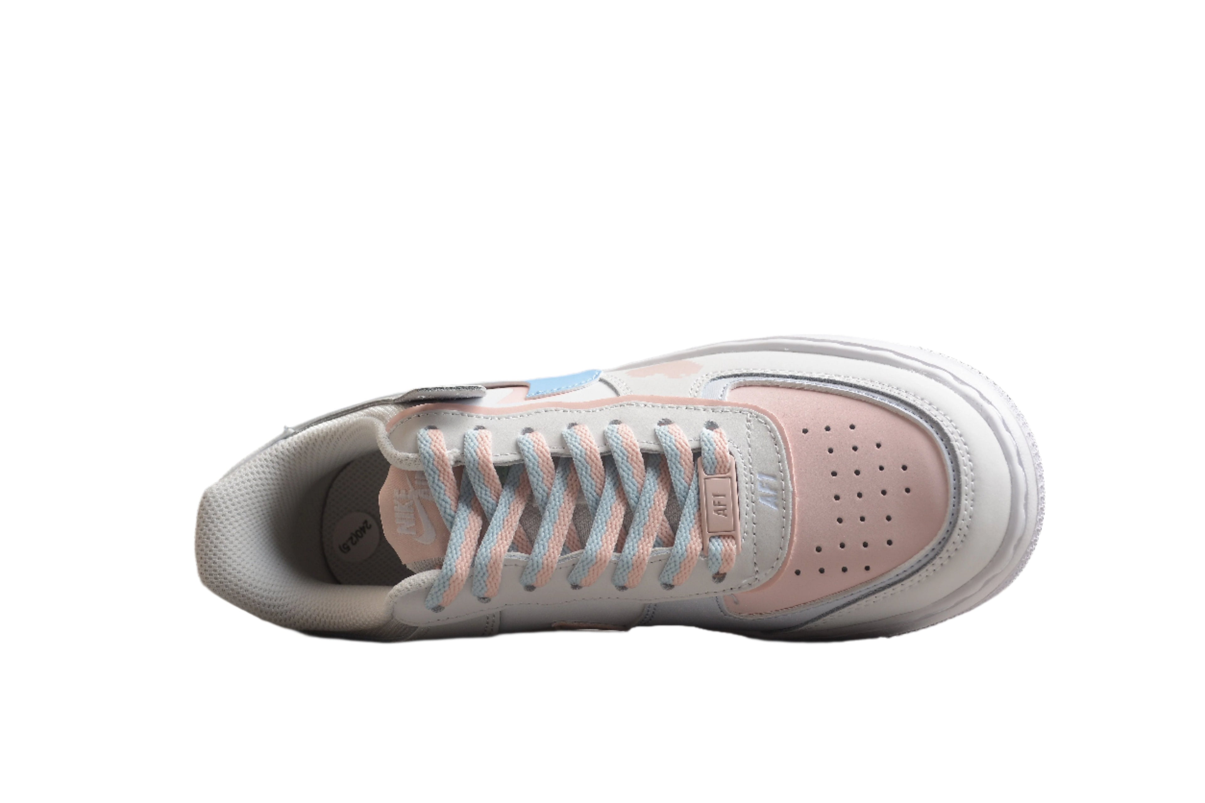 Nike Air Force One Shadow Light Blue and Pink