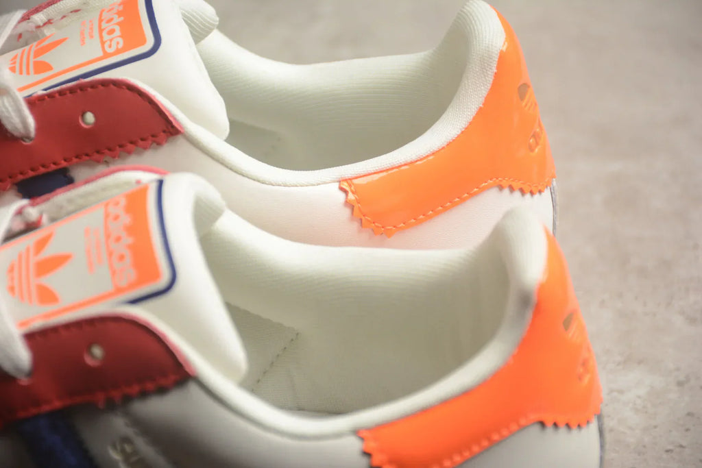 Adidas Superstar White / Blue-Orange-Red