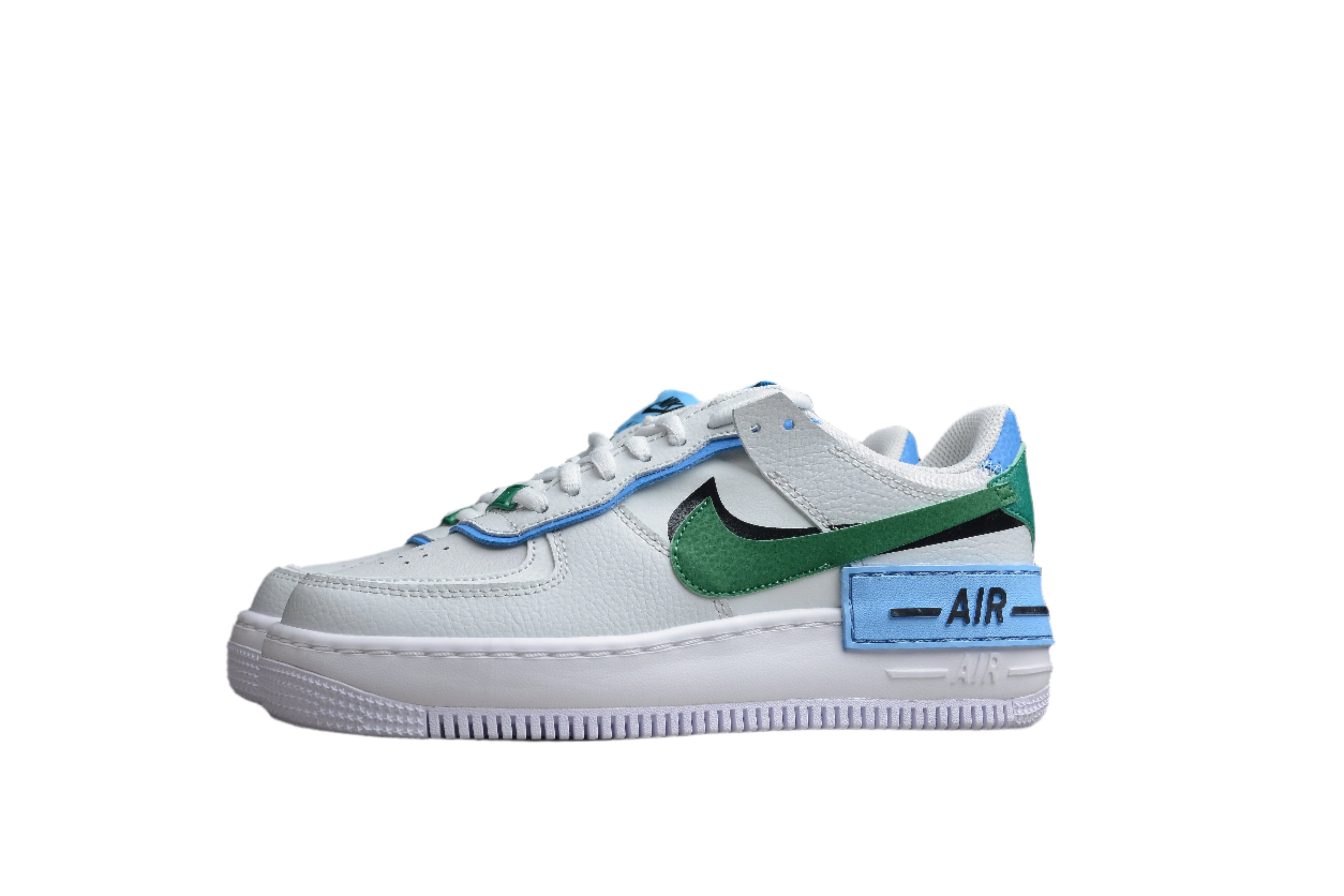 Nike Air Force One Shadow White / Blue / Green