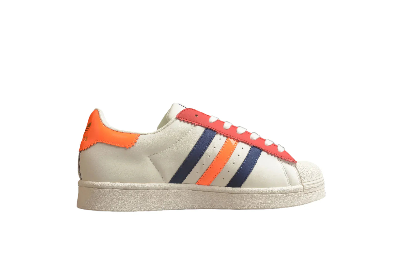 Adidas Superstar White / Blue-Orange-Red