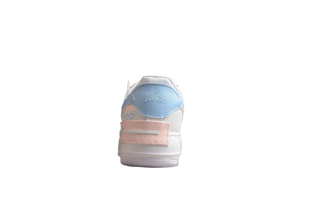 Nike Air Force One Shadow Light Blue and Pink