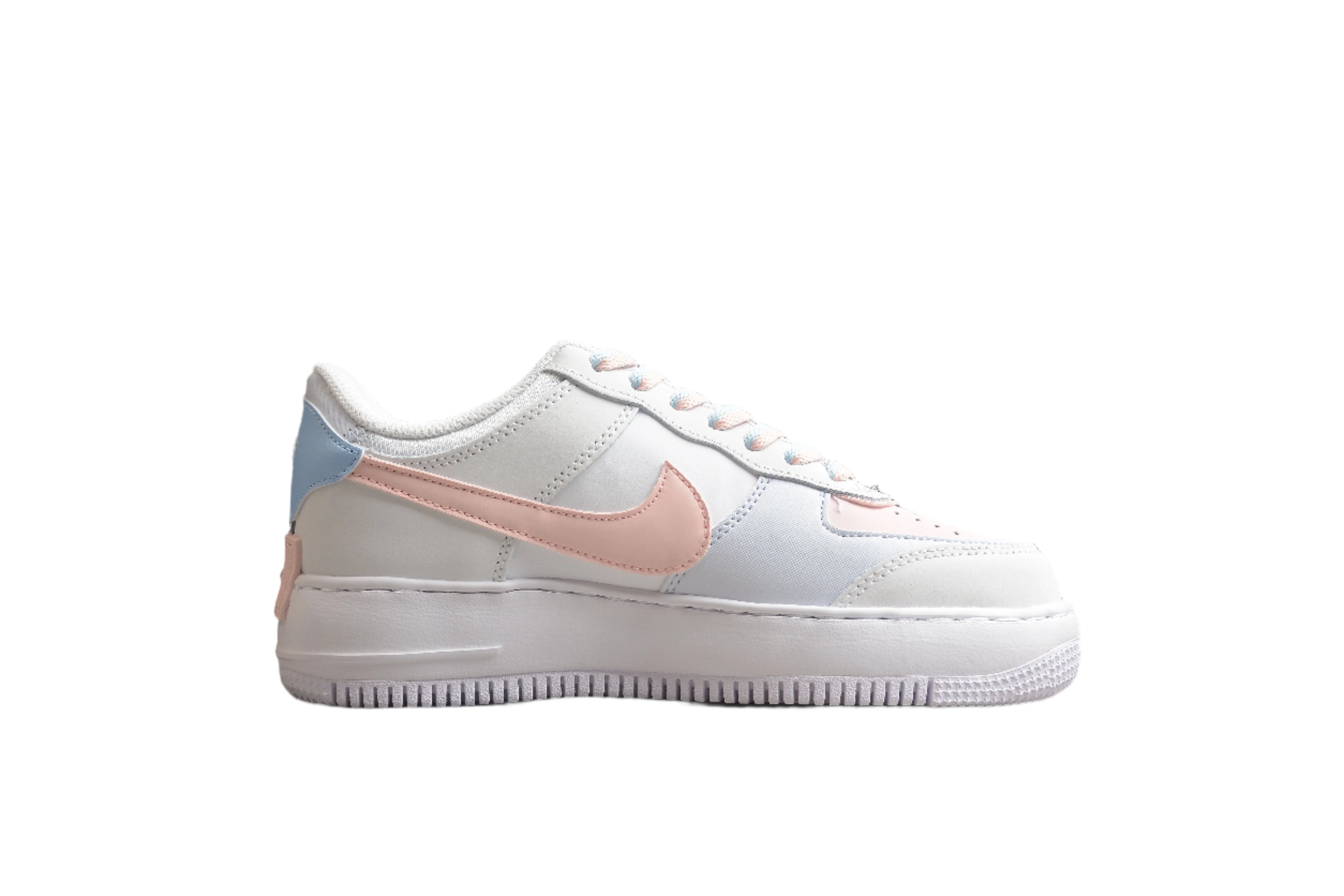 Nike Air Force One Shadow Light Blue and Pink