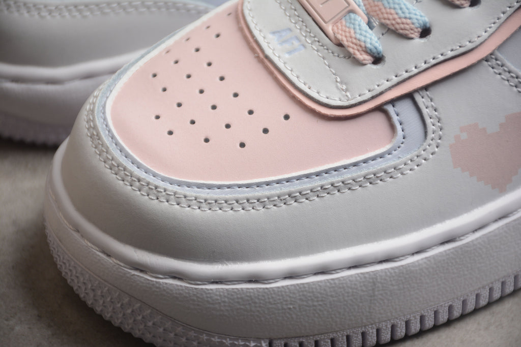 Nike Air Force One Shadow Light Blue and Pink