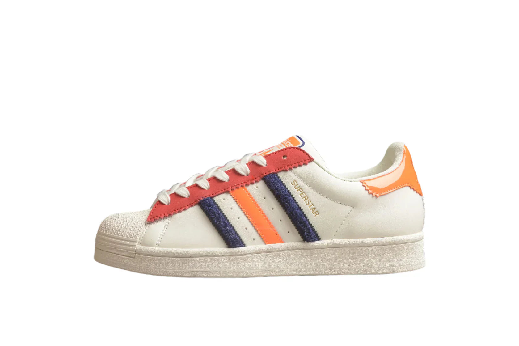 Adidas Superstar White / Blue-Orange-Red