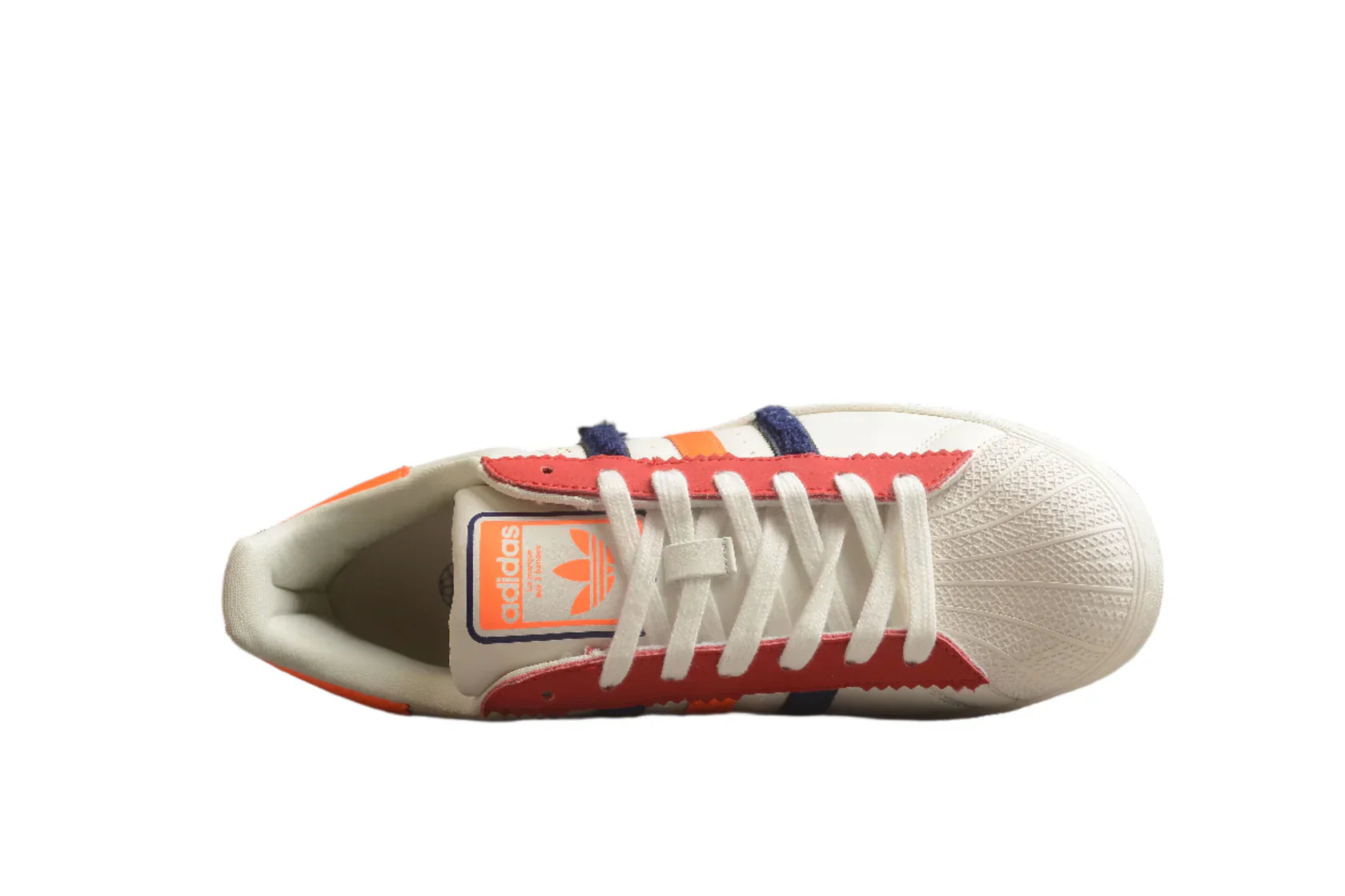 Adidas Superstar White / Blue-Orange-Red